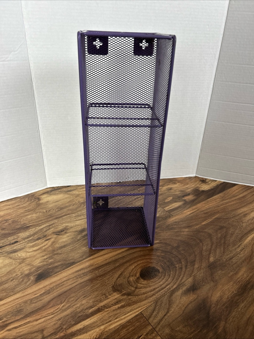 Purple Metal Wire CD Rack Wall Or Desk Organizer 16 1/2”